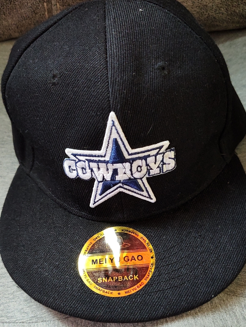 Black Cowboys Snapback Hat - Adjustable